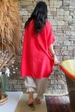 Tasha Cushion Cotton Oversized Shirt Tunic Watermelon